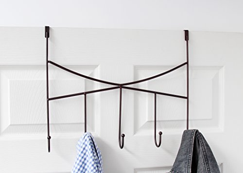 Vanderbilt Home Over The Door Rack: 5 Hook in Oil Rubbed Bronze - Montrose: Hanger/Holder Organizer for Bed & Bathroom