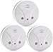3 Pack Fire Alarms Smoke Detector Battery Operated with Photoelectric Sensor and Silence Button, Travel Portable Smoke Alarms