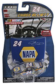 2017 Wave 2 Chase Elliott Napa Paint Scheme 1/64 Scale Diecast Lionel Nascar Authentics With Mini Replica Hood