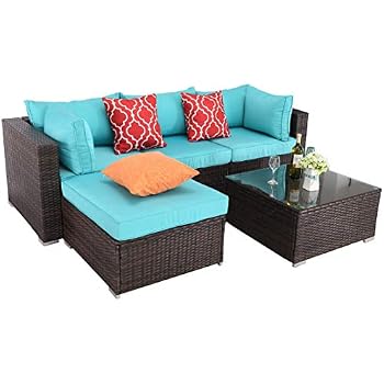 Amazon.com: Do4U Patio Furniture Sets 5 Pieces All-Weather ...