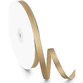 Isaspire 3/8" Width x 100 Yards Satin Ribbon, Small Champagne Gold Ribbon Perfect for DIY Craft, Bows, Gift Wrapping, Flower Bouquet, Valentine's Day, Christmas and Party Decoration