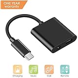 Type USB C to 3.5mm Audio Adapter - ProCIV 2 in 1 Type USB C to 3.5mm Aux Charger Adapter Splitter for Ipad Pro 2018, Pixel 2/2XL,HTC,Essential,Huawei Mate10 Pro,MacBook etc