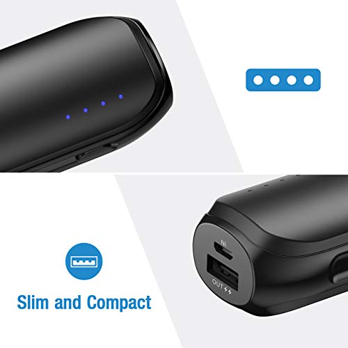 Aibocn Slim Power Bank 6700mAh Portable Charger for iPhone 8/X/XR, iPad, Samsung Edge, Huawei Black