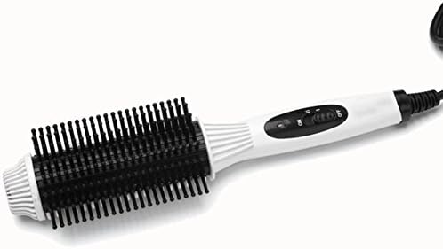Anti Static Hair Straightener Iron Curler Comb 3 in 1 Electronic Hair Roller Brush (White)
