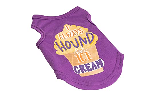 Ollypet Small Large Dog Clothes Shirt for Big Medium Dogs Ice Cream Funny Clothing for Summer Teacup Apparel (M)