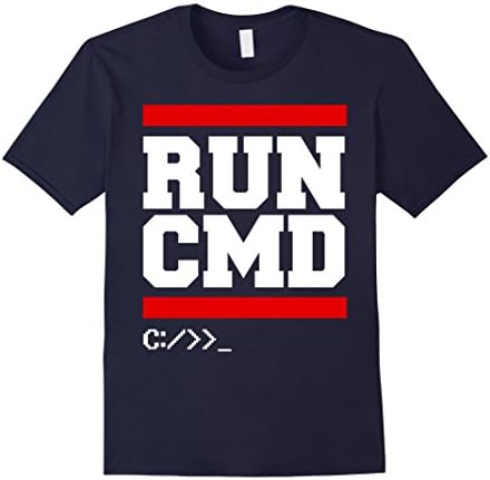Men's Funny Software Programmer Coder shirt - RUN CMD XL Navy