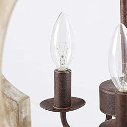 LOG BARN Large Farmhouse Chandelier Handmade Wood 4
