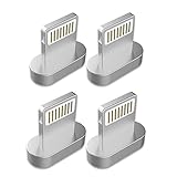 ZRSE 4pcs Lighting Usb Magnetic Head, for iOS System Devices, for USB Metal Magnetic Charging and Data Transmission Cable (iphone)