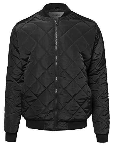 Classic Quilted Padded Bomber Jacket Black2 Size L