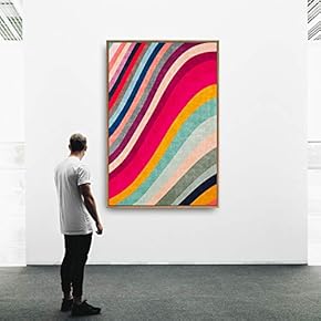 Framed Canvas Wall Art Color Block Canvas Prints Home Artwork Decoration for Living Room,Bedroom - 16x24 inches