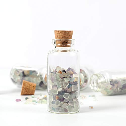 Magic Season Decorative Glass Bottles (15 Pcs w/Cork Stopper 0.66 oz/1.06" D/2.36" H)