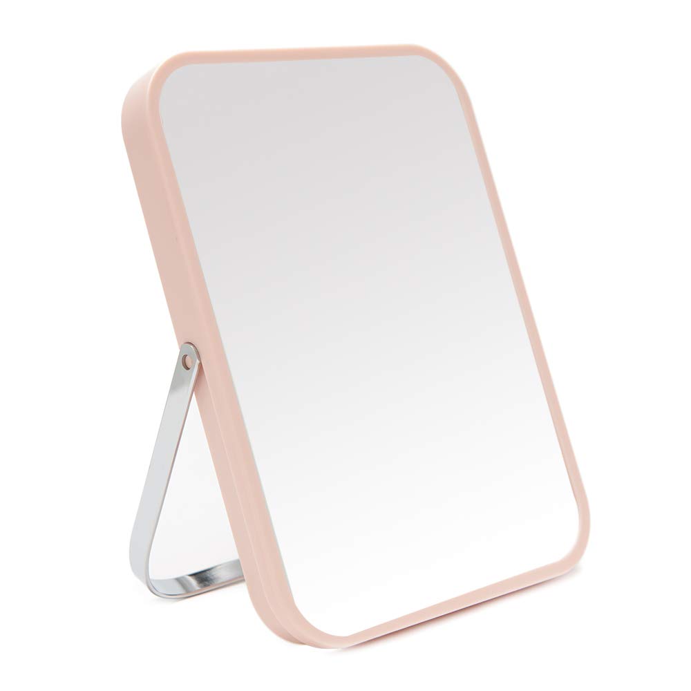 YEAKE Table Desk Vanity Makeup Mirror,8-Inch Portable Folding Mirror with Metal Stand 90°Adjustable Rotation Tavel Make Up Mirror Hanging Bathroom for Shower Shaving(Gray): Beauty