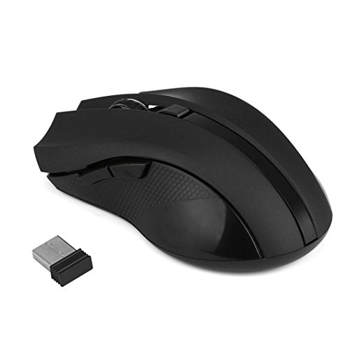 YJM Cordless Wireless 2.4GHz Optical Mouse Mice for Laptop PC Computer +USB Receiver (Black)