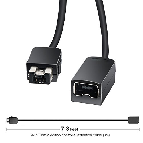 Extension Cable Cord 2PCs 10FT for Nintendo SNES&NES Mini Classic Controller,Also Compatible with Some Wii and Wii U Wired Controller.