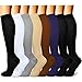 CHARMKING Compression Socks for Women & Men (8 Pairs) 15-20 mmHg Graduated Copper Support Socks are Best for Pregnant, Nurses - Boost Performance, Circulation, Knee High & Wide Calf (S/M, Multi 01)