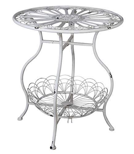 Gartentisch Weiss Eisentisch Shabby Chic Beistelltisch Balkontisch Terrassentisch aja264 Palazzo Exklusiv