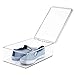 mDesign Plastic Closet Organizer Box Containers with Hinged Lid for Bedroom Shelves/Cabinets, Holds Flats, Sandals, Sneakers, Dress Shoes, Heels, Booties, and Wedges, Ligne Collection, 4 Pack, Clear