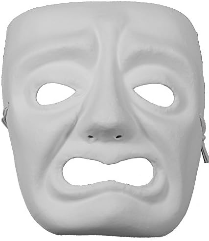 Masquerade Masks Jabbawockeez Style Venetian Masquerade White Grumpy Face Mask