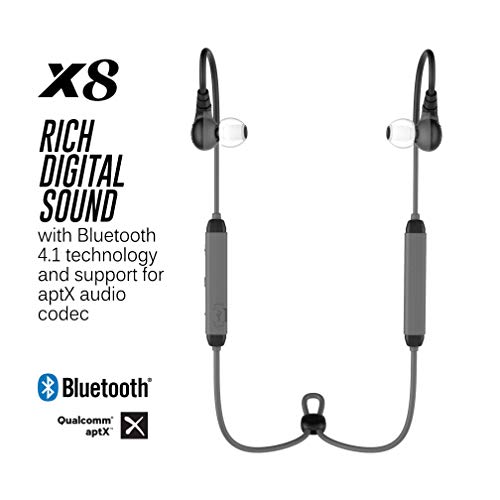 MEE audio X8 Secure-Fit Stereo Bluetooth Wireless Sports in-Ear Headphones (Black) (Certified Refurbished)