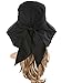 Ls Lady Womens Summer Flap Cover Cap Cotton Anti-UV UPF 50+ Sun Shade Hat With Bow. Adjustable Hat With Wind belt (One Size, Black)
