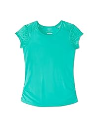 Camiseta de hombro de encaje de manga corta para niñas French Toast