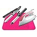 Heat Resistant Mat for Curling Irons, Hair Straightener, Flat Irons and Hair Styling Tools 9″ x 6.5″, Food Grade Silicone, Pinkthumb 2