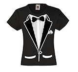 Fresh Tees Brand- Kids Black And White Tuxedo With Bow Tie T-shirt Funny Shirt