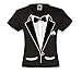fresh tees® Unisex Tuxedo tee with Bow Tie | Funny T-Shirt for Unisex Kid's Wedding & Functions |Medium Unisex Youth & Toddler Shirt Black