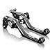 MZS Pivot Levers Brake Clutch Foldable CNC for Suzuki RM 125 250 RM125 RM250 1996-2003 (Black)