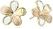 Amazon Collection 14k Yellow Gold Small Satin Flower Stud Earrings