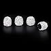 Valve Stem Caps, QBeel 4 Pack Handmade Rhinestone Tire Valve Caps Crystal Universal Tire Caps for Car Wheels - Silver