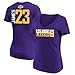 Lebron James Los Angeles Lakers #23 Women's Vertical Name & Number T-Shirt Purple