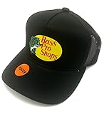 BestsBrands, Authentic Bass Pro Shops Logo Mesh Cap for Kids and Youth Adjustable. Size Kids / Youth (Black)