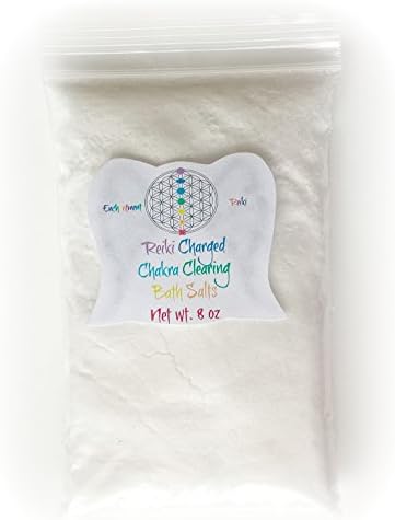 8 oz net wt. Reiki Charged CHAKRA CLEARING Bath Salts Unscented Pink Himalayan Halite &amp; Epsom