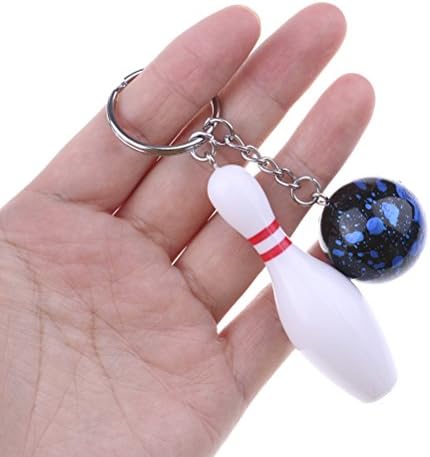 Simday 1 pc Mini Cute Bowling Ball KeyChains Fashion Bowling Ball Keyring Kids Key Ring Key Chains Gifts