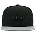 adidas Originals Men's Trefoil Chain Plus Flatbrim Structured Snapback Cap, Black Twill/Grey Suede, One Size