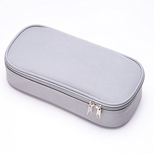 Pencil Case, Big Capacity Pen Bag Stationery Pouch Case Cosmetic Bags for Student Storage Office Organizer (Gray) - Thumbnail 6