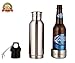 Beer Bottle Cooler Insulator Stainless Steel 1 Pack That Keeps Your Beer Cold Silver 12 oz Universal Fit Liquid Tight Seal With Opener Bowny