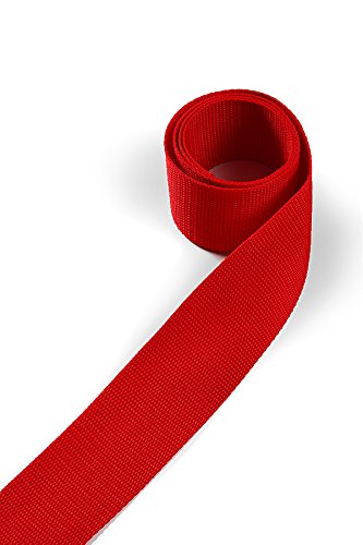 1buy3 Webbing made of polypropylene 20 mm wide, 12 metres long, Colour: 8 - Carmine red | also 25mm, 30mm, 40mm or 50mm wide | in 4 metres or 12 metres | 30 colours