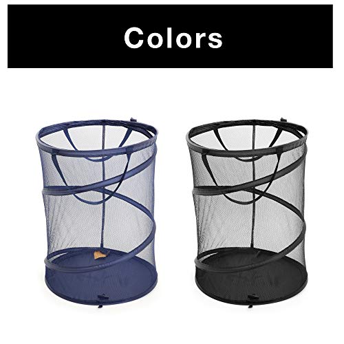 Smart Design PopUp Spiral Laundry Hamper Bag Mesh Collapsible Design