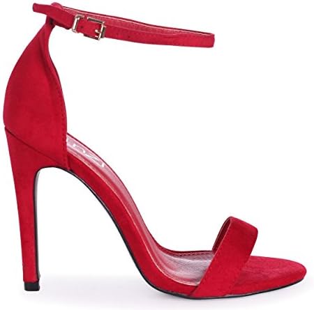 Grace - Red Suede Single Sole Barely There Heeled Sandal