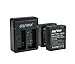 GoPro Battery 2 Pack, Batteries for GoPro Hero 3, High Capacity Rechargeable Replacement Batteries W/Dual Rapid Charge Charger for GoPro Hero 3 Gopro Hero 3+ (by Sharkk)