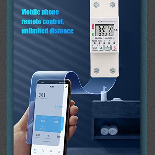 Inalámbrico 63A WiFi Smart Power, Interruptor de Disyuntor Inteligente WiFi Interruptor de Medidor de Potencia Inteligente WiFi Interruptor de Medidor con Medición y Disyuntor