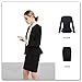 Women Business Suit Set for Office Lady Two Pieces Slim Work Blazer & Skirt (Black, 2)