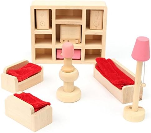 Kids House Play Wooden Children Doll Houses Toys(Living Room) Price give 2 dolls for free