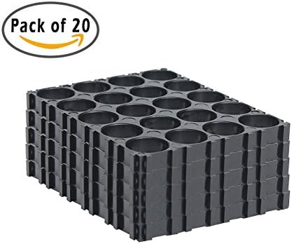 GreatBBA 4x5 Plastic Cell Spacer Radiating Shell Holder Bracket for 18650 Battery, Pack of 20