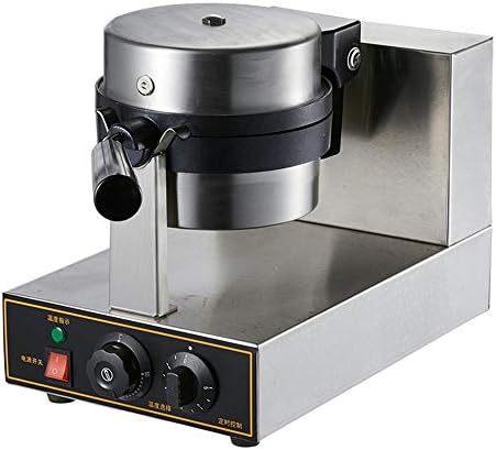 Gaone Flip Belgian Waffle Maker Round Classic Waffle Machine 180 Degree Rotation, Double-Sided Uniform Heating, Temperature and Time Control Stainless Steel,220V