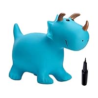 Babe Fairy Jumping Horse-Bouncy Horse Hopper with Pump-Inflatable Ride-On Animal-Toddler Bouncy Animal-Birthday Gift for Kids (Blue Dinosaur)