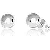 Womens Sterling Silver Post Ball Stud Earrings- Bead Ball Stud Earrings For Women 2-12MM (9)