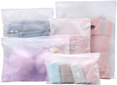 Jstzdq 25 Pcs Ziplock Bags, Frosted Resealable Storage Pouches Set
